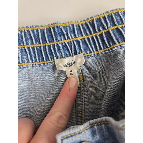 AERIE Denim Stretch Cutoff Shorts XL - Picture 6 of 6